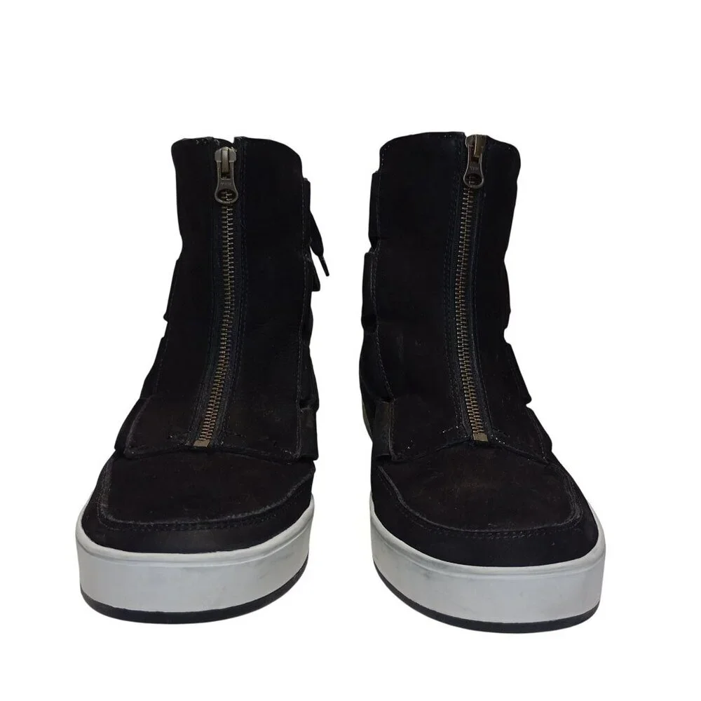 McNdo Kyoto High-Top Sneakers With Zipper & Lace Details Size 11 USA Mens Black